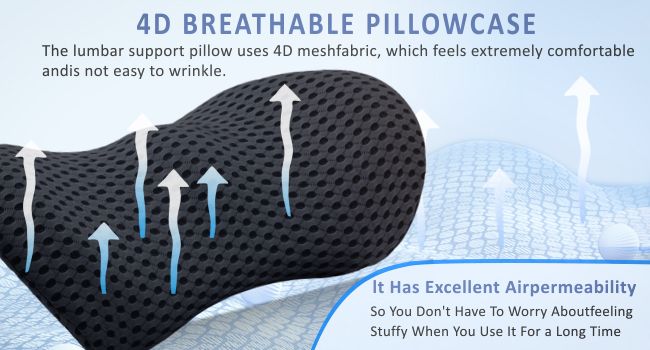 Cuscino di supporto lombare, cuscino per alleviare il dolore lombare, poltrona reclinabile ergonomica e cuscino lombare multifunzionale_voghion.com
