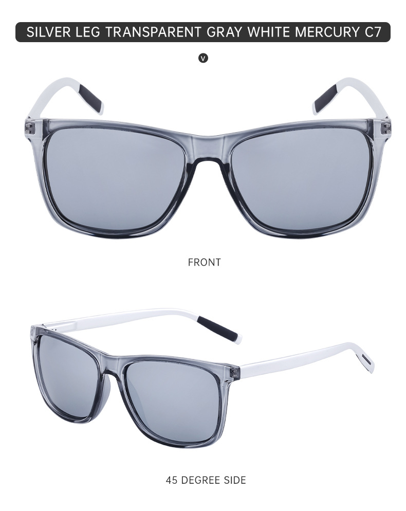 2024 New Square Frame Polarized Sunglasses for Men Sunscreen Aluminum Magnesium Sunglasses for Men Trendy Cross-Border Wholesale Sunglasses_voghion.com