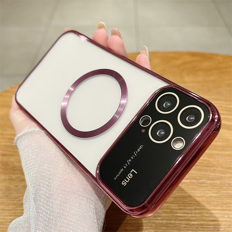 Elektroplatéiert Magnéitesch Kloer Telefonshülle Fir iPhone 14 13 12 11 Pro Max Plus XS XR X Fir Magsafe Silikon Soft TPU Réck_voghion.com