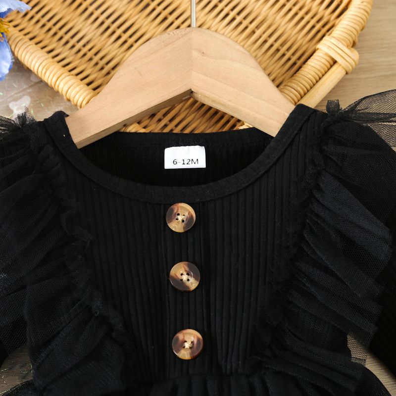 2024 Cute casual solid color mesh jumpsuit for infants and young girls_voghion.com