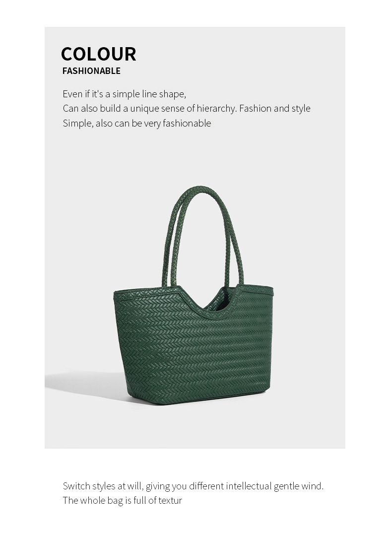 Borsa tote in pelle intrecciata con tasca interna, borsa a tracolla di grande capacità per uso quotidiano, shopping, viaggi - Design marrone chic_voghion.com