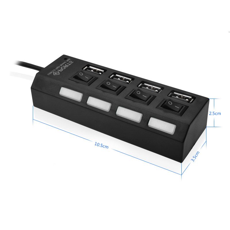 High Speed 4/7 Ports Hub 2.0 Adapter Expander Multi USB Splitter Mehrere Extender Mit LED Lampe Schalter Für PC Laptop_voghion.com
