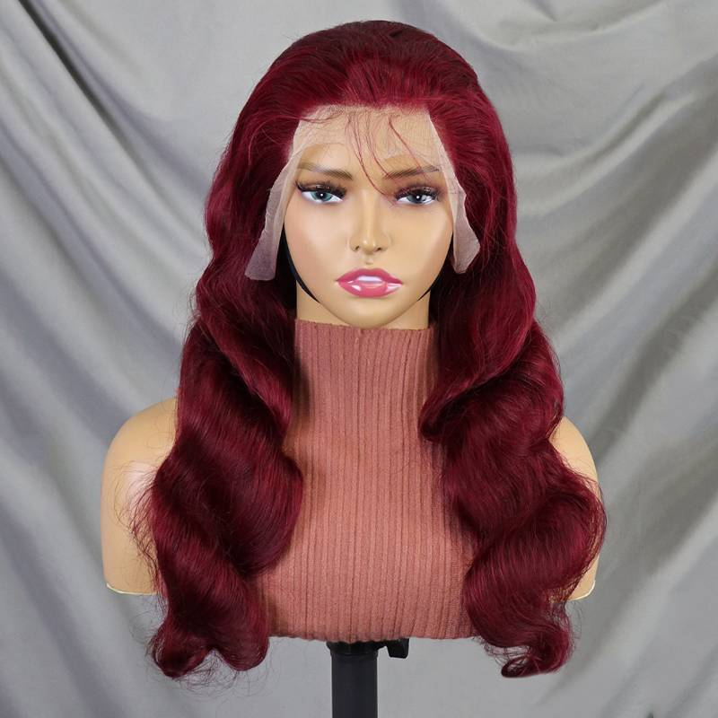 13x4 Lace Front Wigs Body Wave Human Hair Wigs For Women 200% Density Pre Plucked With Baby Hair Natural Black_voghion.com