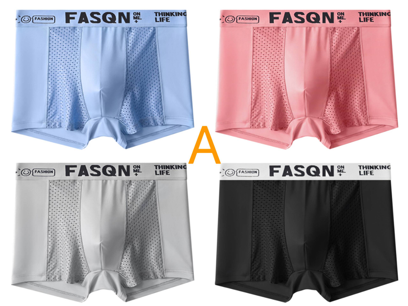 4 Stéck héichqualitativ nahtlos Äisnetz atmungsaktiv Hären Summershorts, Gréisst: M-6XL_voghion.com