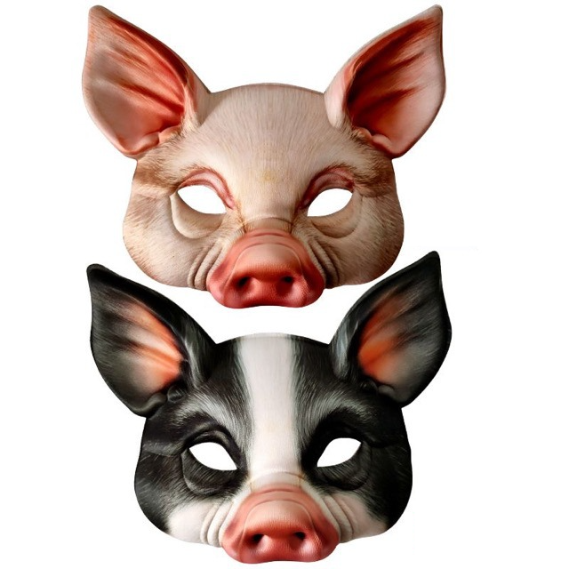 Maschera di maiale animale stampa digitale per carnevale di Halloween copricapo_voghion.com