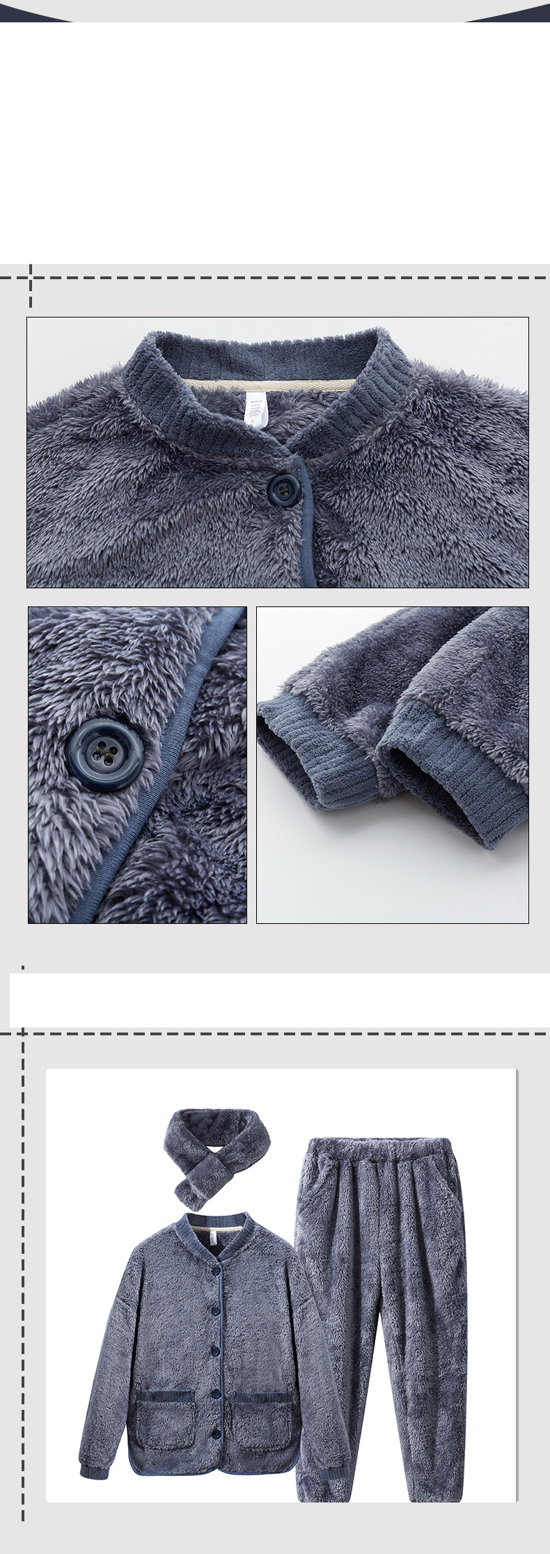 Dames zachte pluche huiskleding koraal fleece pyjama mannen en vrouwen koppels vest broek huiskleding pak_voghion.com