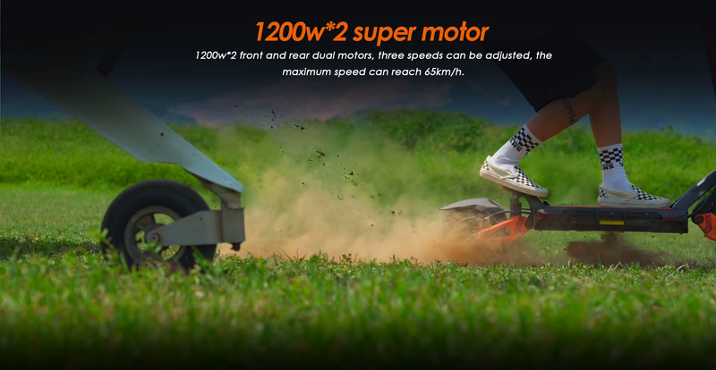 KuKirin G3 Pro 1200W*2 Motor Off-Road elektrisk scooter 10 Tommer Dæk 52V 23,2Ah Aftageligt batteri 80KM Max Rækkevidde 65Km/t Max Hastighed_voghion.com