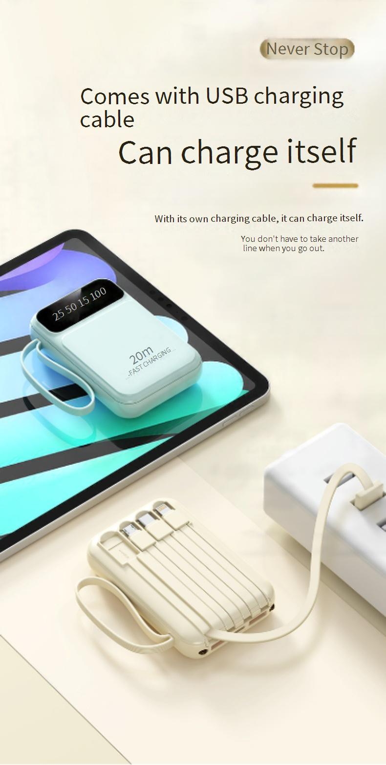 Powerbank Nei Powerbank 20000 mAh Grouss Kapazitéit mAh Mat Véier-Drot Schnellladung Kann Am Fliger Matgeholl ginn_voghion.com