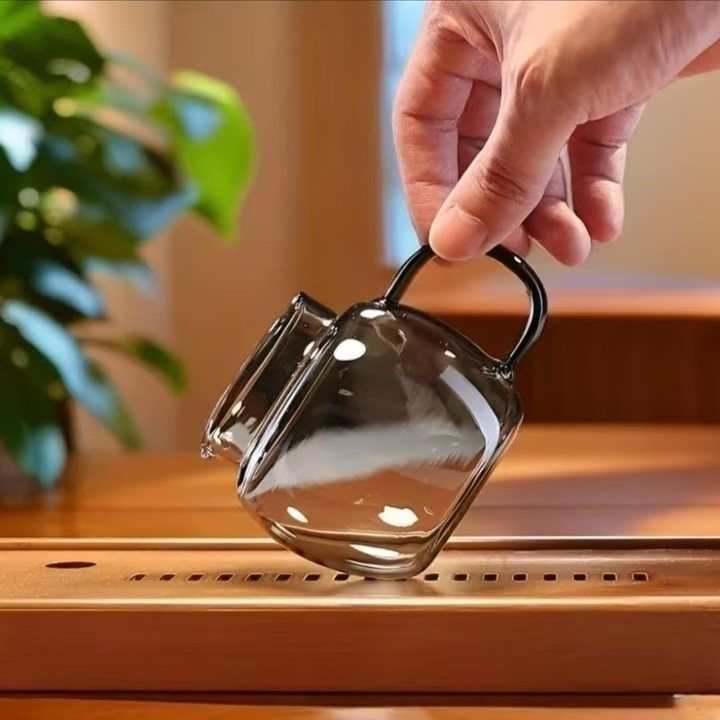 3-piece Set Of Thickened Glass Tea Cups With Lids, Round And Fun Tea Cups, Heat-resistant High Borosilicate Glass Flower Tea Office Cups_voghion.com