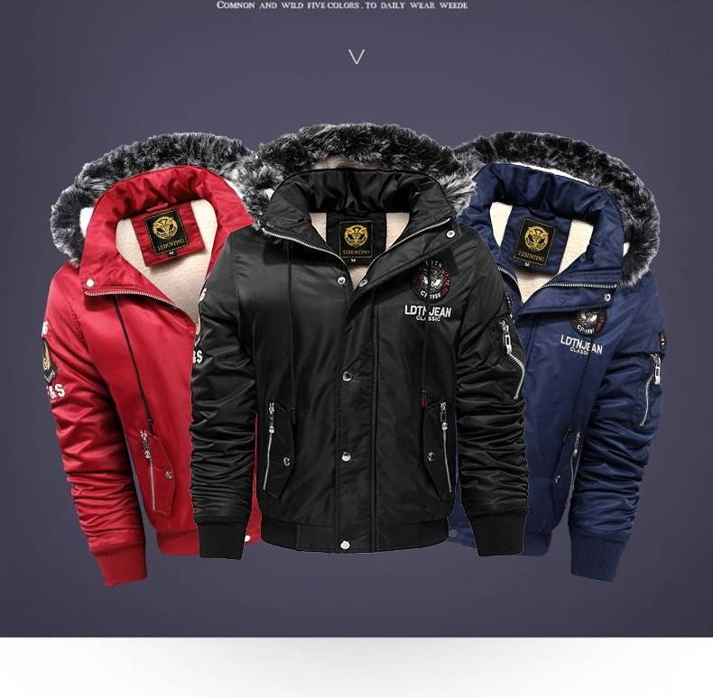 Giacca invernale in pile con cappuccio da uomo, foderata in pelliccia sintetica, vestibilità slim, con cerniera, per abbigliamento casual e streetwear (rosso/nero/blu, M-5XL)_voghion.com