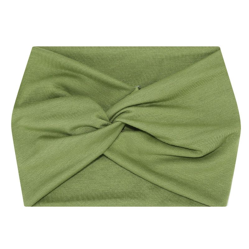 New Women's Wide Edge Hair Band Solid Color Elastic Headscarf Men's Sports Yoga Running Fitness Antiperspirant Cotton Headband_voghion.com