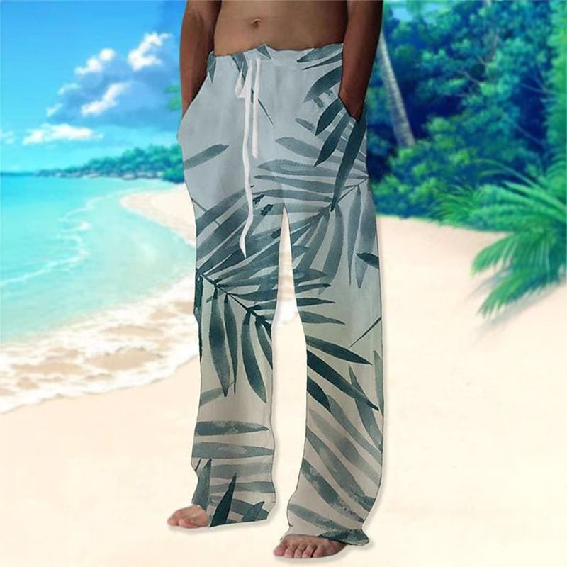 Premium Products 2024 Herren-Sporthose mit Kokosnussbaum-3D-Digitaldruck, Freizeithose, Hawaii-Strandhose_voghion.com