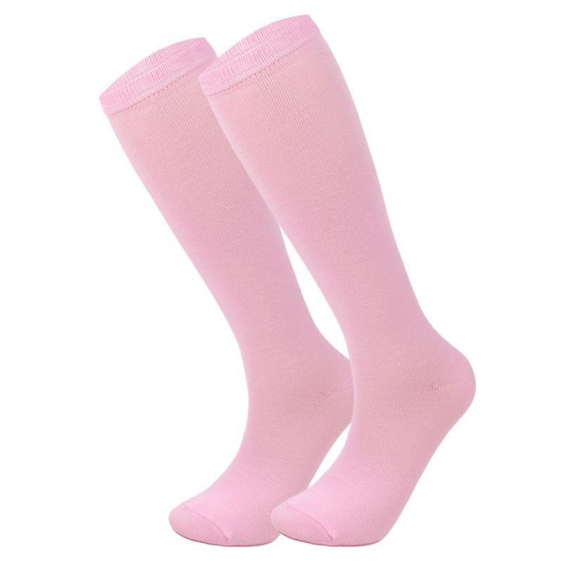 Medias de compresión de tres barras - Medias de rendimiento hasta la rodilla (fútbol, danza y golf, 15-20 mmHg)_voghion.com