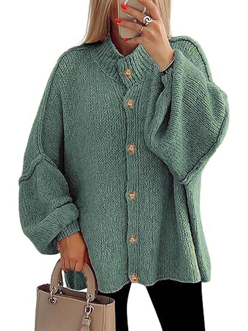 Herbst/Winter Lässige Strickjacke Damen Übergroßer Pullover mit offener Vorderseite Gemütliche, lockere Passform Langarm-Modeoberteile_voghion.com