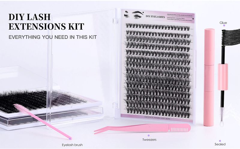 European and American cross border hot selling thick fried hair single cluster false eyelashes set DIY large capacity segmented grafted false eyelashes_voghion.com