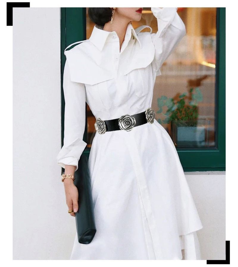 Cintura da donna con cintura decorativa per abito, versatile chiusura per maglione alla moda, snellente per la vita_voghion.com