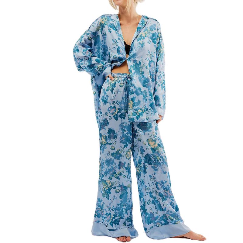 Women's Sleepwears Silk Satin Printed Home Clothes Suit Home Clothes Suit_voghion.com