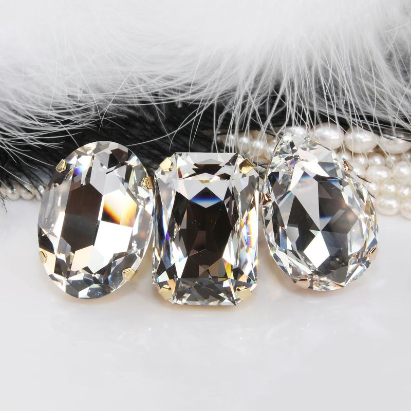 Super Shiny Geometric Ring Set Of Three For Women, Adjustable Simple Rhinestone Rings Accessories_voghion.com