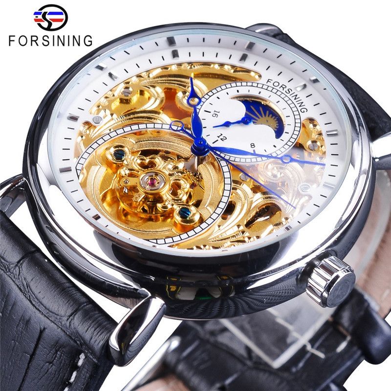 Forsining Men's Fashion Casual Business Watch, Carved Hollow Automatic Mechanical Watch for Men_voghion.com