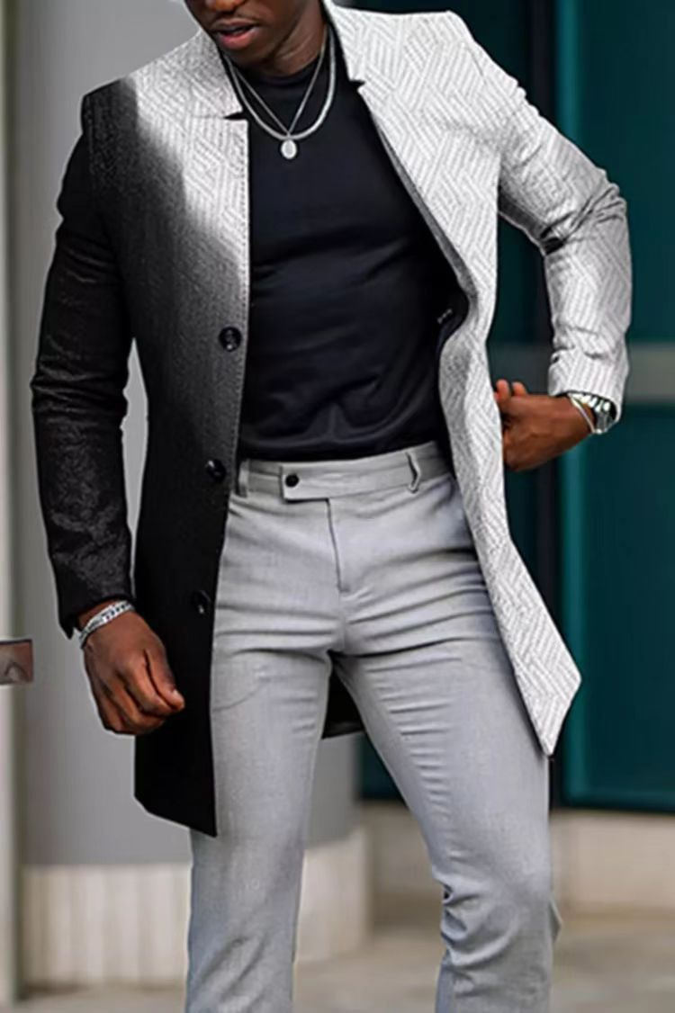 Autumn Winter New Men's Gradient Mid-Length Wool Coat For Men_voghion.com