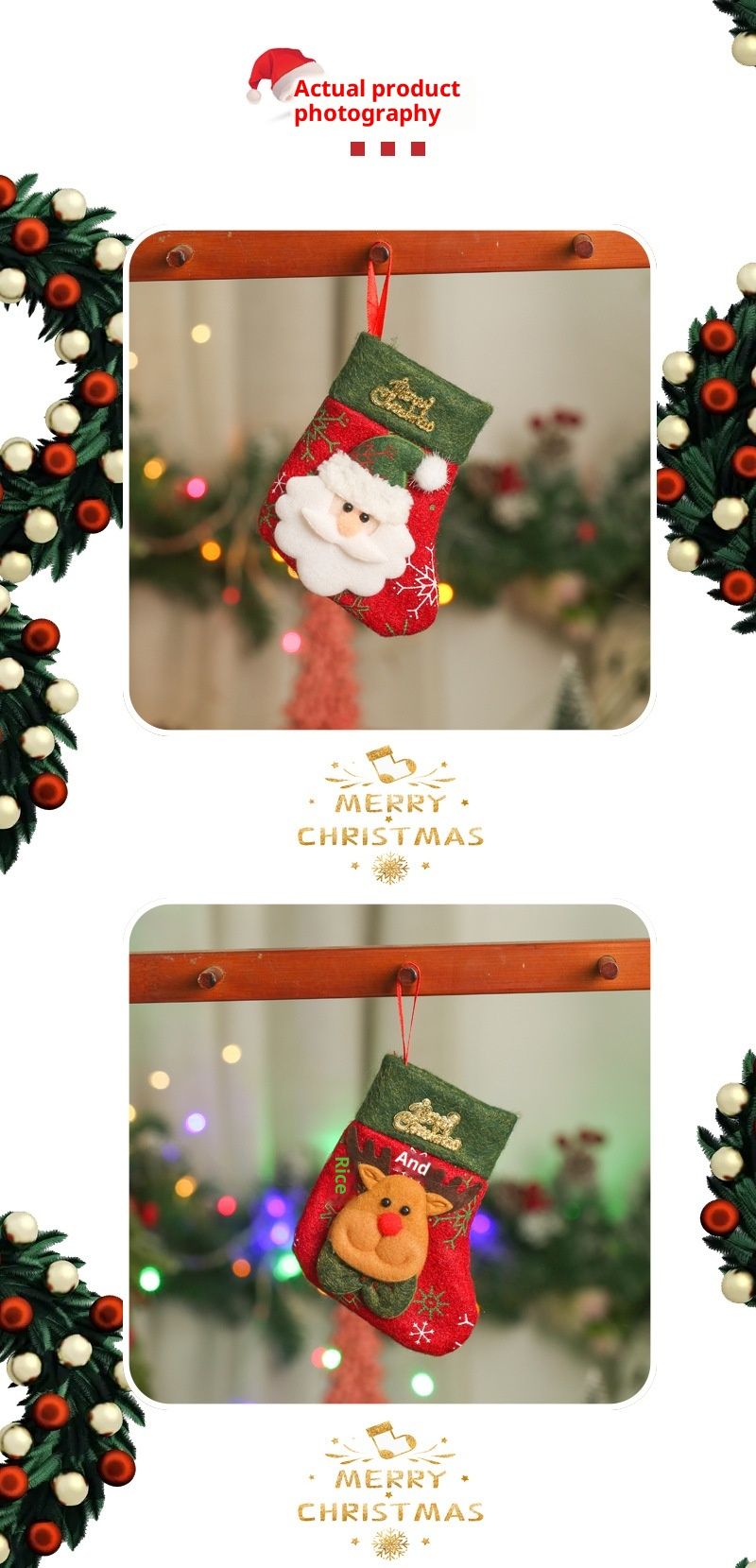 001 Qiaoding Transfrontaliera Nuova Decorazione Natalizia Piccola Lettera in Tessuto Non Tessuto Calza di Natale Sacchetto di Caramelle per Bambini_voghion.com