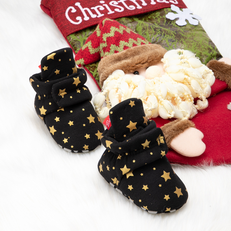 Elementos de Natal de inverno Sapatos casuais para crianças antiderrapantes com sola macia Sapatos para bebês_voghion.com