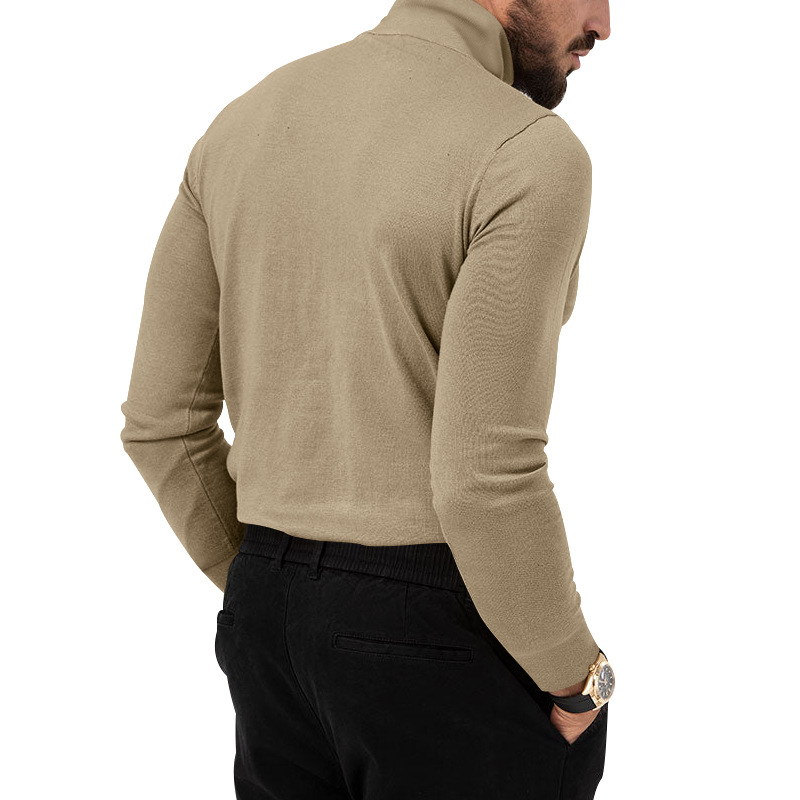 Hochelastischer Rollkragenpullover aus gestricktem Kaschmir für Herren mit dicker, warmer Unterwolle_voghion.com