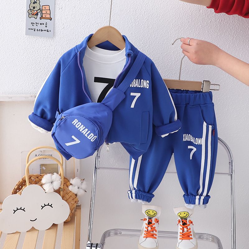 Conjunto de traje formal de 3 piezas para niño: blazer, chaleco y pantalón elegantes para ocasiones especiales (2-7 años) - Mezcla de algodón premium_voghion.com