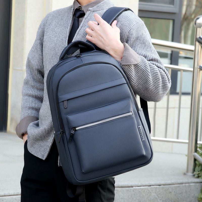 Mochila clásica negra de tela Oxford, estilo universitario, impermeable, ligera, multicapa, de gran capacidad, moderna, para mujer._voghion.com