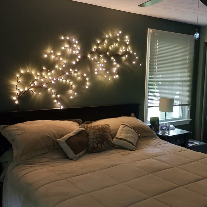 Nuove luci colorate a LED per soggiorno, decorazione della camera da letto, calde decorazioni natalizie, luci dell'albero a forma di rattan simulato_voghion.com