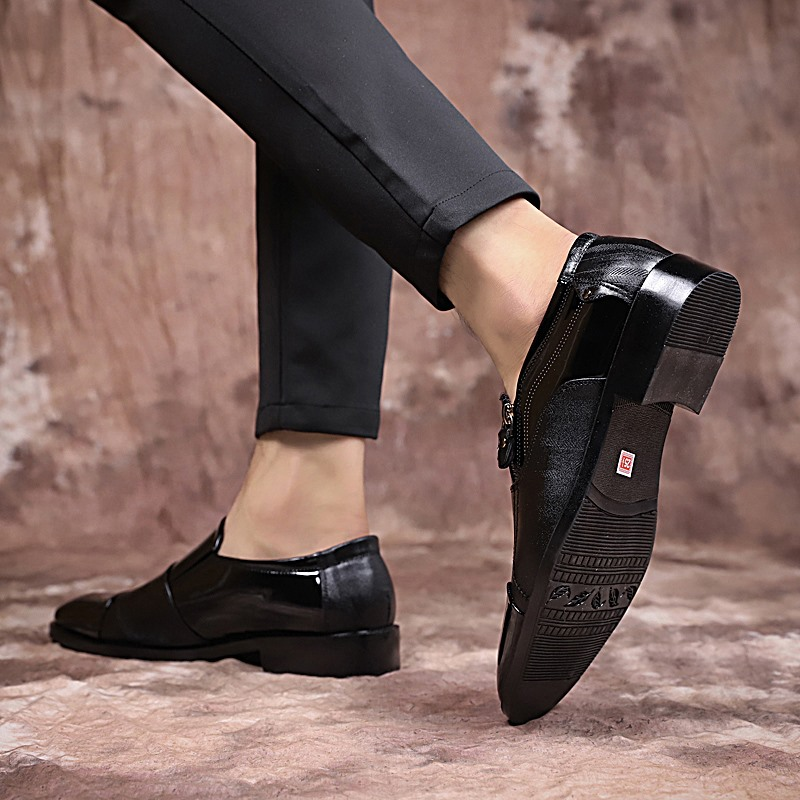 New High Quality Leather Men's Business Casual Leather Shoes, Formal Shoes, Pointed Low Top Shoes, Western Denim Versatile_voghion.com
