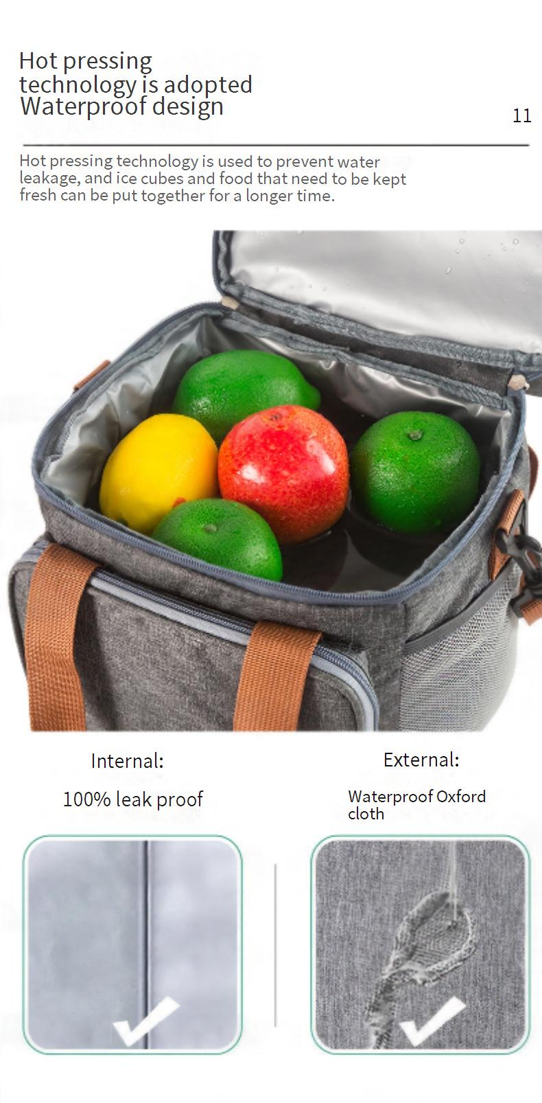 Λειτουργικές τσάντες Layer Lunch Bag, μεγάλης χωρητικότητας τσάντα μεσημεριανού γεύματος, αδιάβροχο παγοκύστης για πικνίκ εξωτερικού χώρου, τσάντα_voghion.com