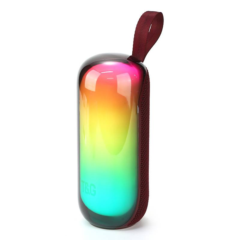 Enceintes portables TG448, mini haut-parleur Bluetooth, lumière colorée RVB, carte portable, caisson de basses, haut-parleur TWS_voghion.com