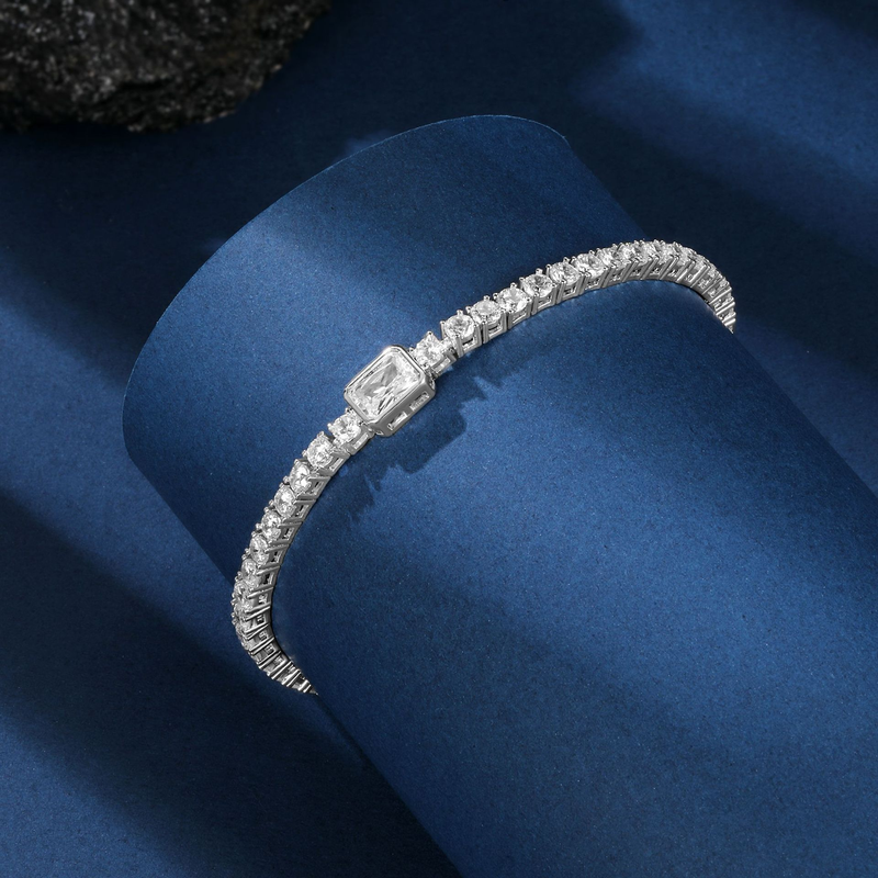 Tennisarmband für Damen mit Zirkonia-Steinen, verstellbarer Achterverschluss, elegantes und stilvolles Unisex-Design für den Alltag oder als Geschenk_voghion.com