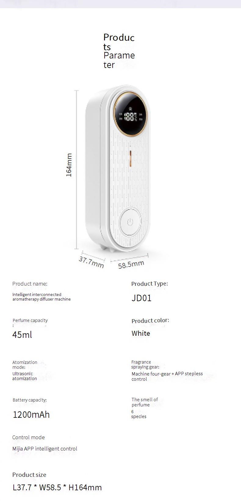 Diffuseur d'arômes intelligent avec contrôle par application - Humidificateur à brume automatique pour la maison, la salle de bain et le bureau, portable, rechargeable par USB, fonctionnement silencieux_voghion.com