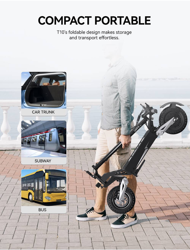 Patinete eléctrico todoterreno OOTD T10 de 11 pulgadas, motor de 500 W, batería de 48 V y 13,5 Ah_voghion.com
