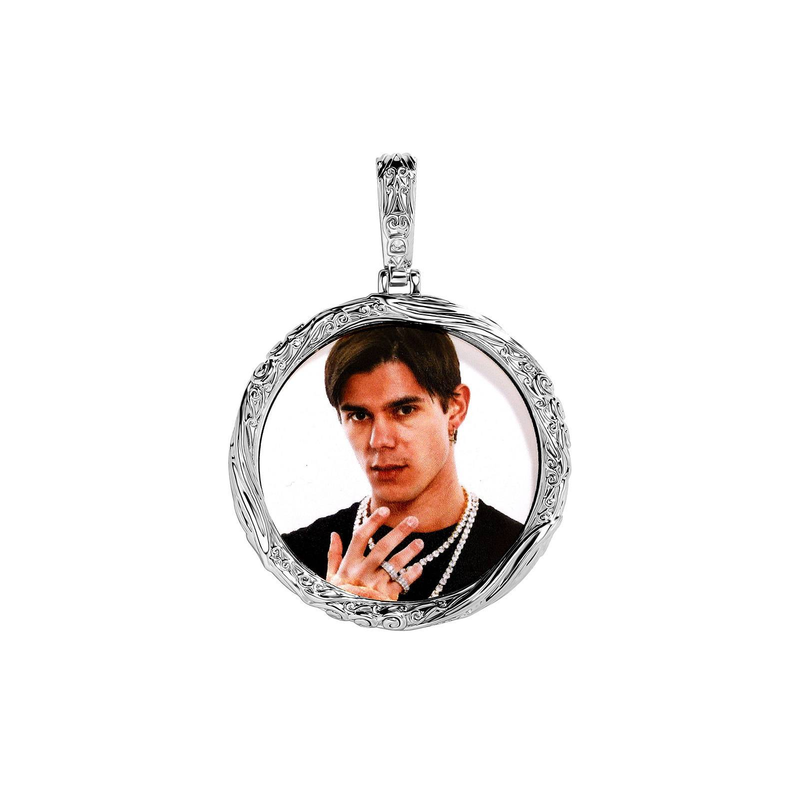 Anhänger DIY Foto Kreis Foto Rahmen Einfarbig Anhänger Hip Hop Schmuck Halskette Zubehör_voghion.com