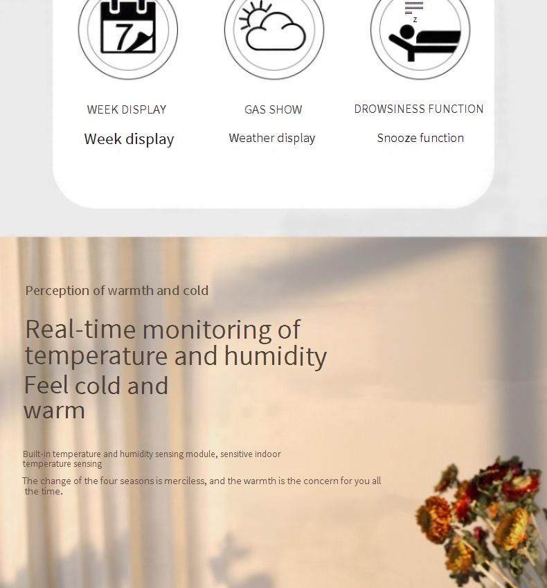 Transparenter Wecker für Schüler zum Aufwachen und Lernen. Intelligenter Wecker, neue elektronische Uhranzeige für die High School_voghion.com