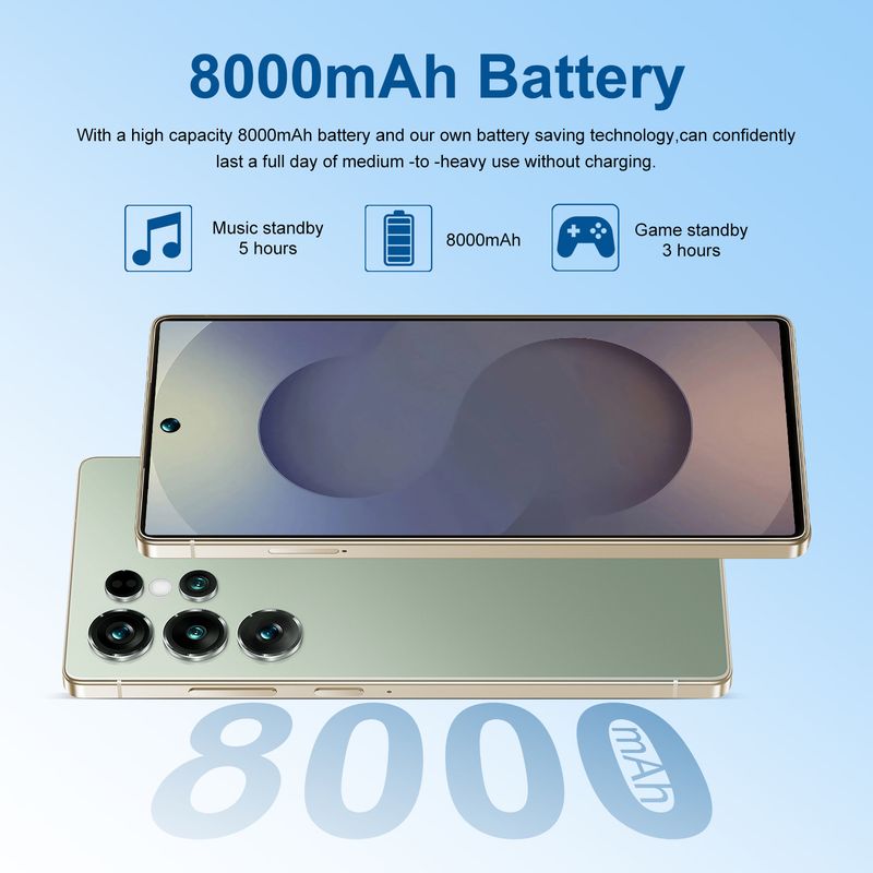 Smartphone S25 Ultra 5G, sblocca i telefoni cellulari con touch screen, fotocamera Android, display HD, riconoscimento facciale_voghion.com