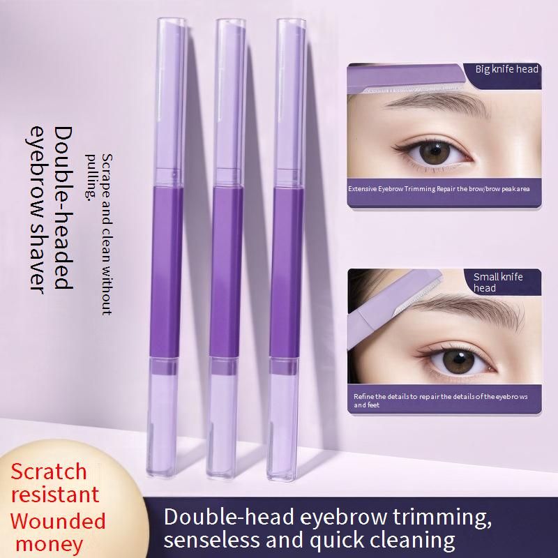Maquinilla profesional de doble punta para cejas para mujer: microcuchilla ultra afilada y segura para un delineado preciso, ideal para principiantes._voghion.com