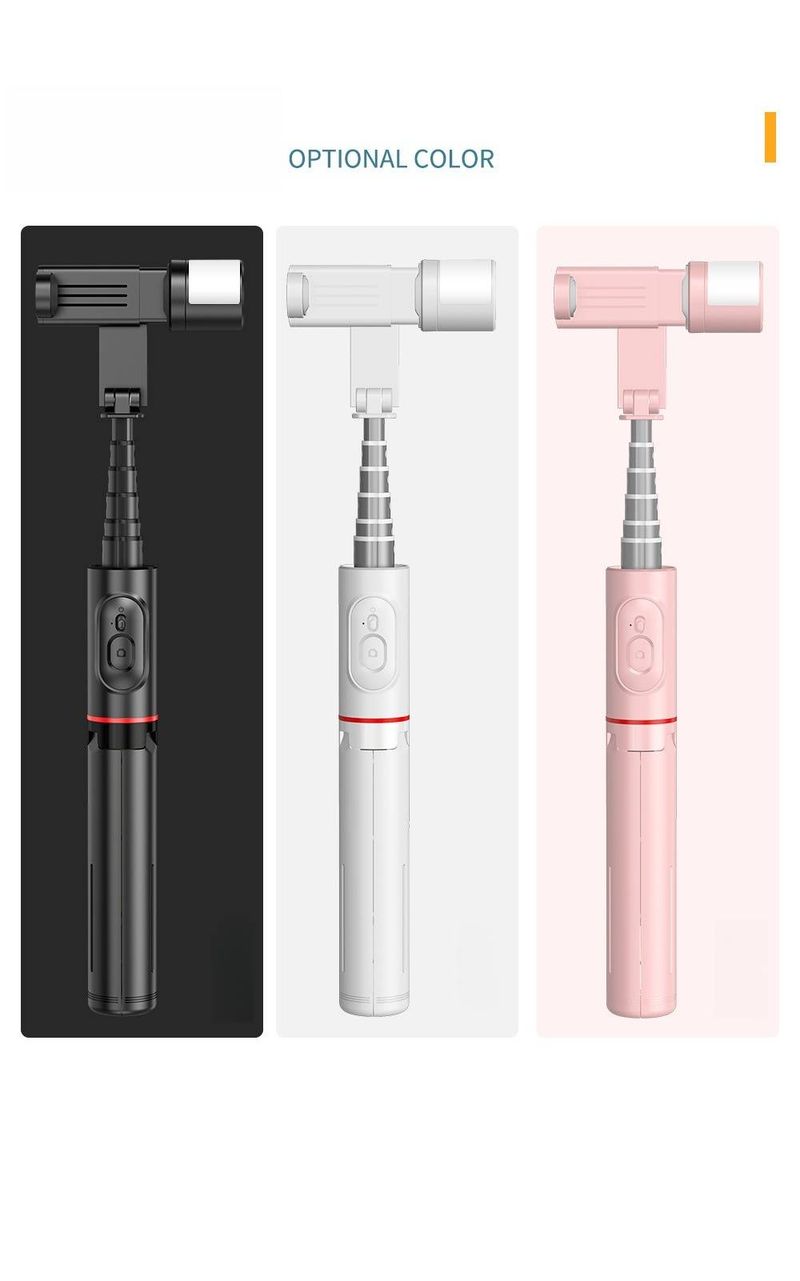 Rotating LED Selfie Stick With Hidden Tripod Stand, 360° Bluetooth Phone Holder & All-Metal Stabilizer For Live Streaming/Vlogging (3 Colors)_voghion.com