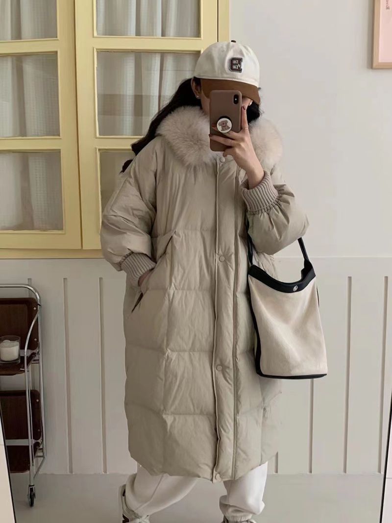 Damenmode lange Kapuzenjacke Warme Jacke_voghion.com