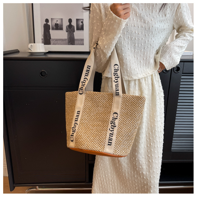 Borsa a tracolla alla moda da donna, borsa a secchiello per le vacanze di grande capacità_voghion.com