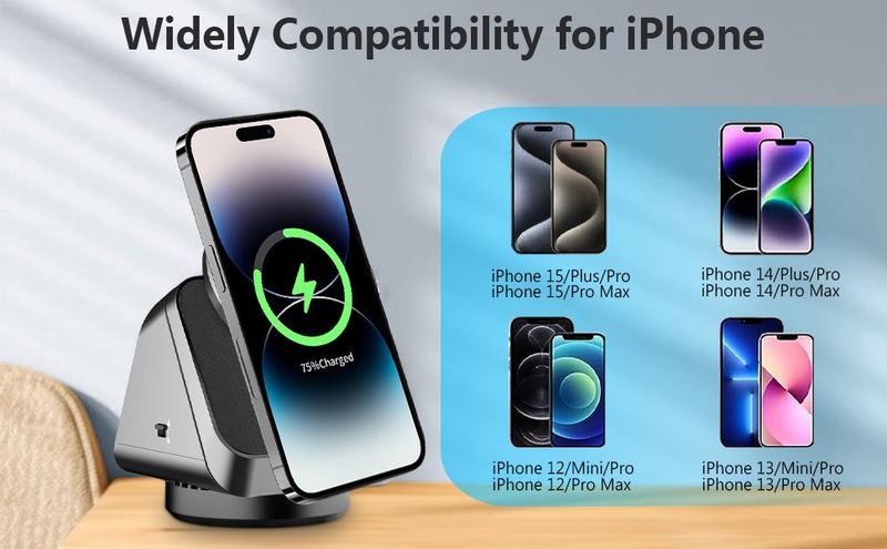 3-in-1 MagSafe Magnetic Wireless Charger For Apple Samsung Mobile Phone Watch Headphones_voghion.com