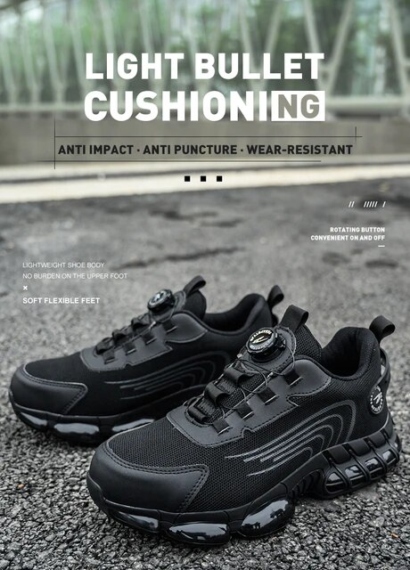 Rotating Button Safety Shoes Men Work Sneakers Indestructible Shoes Puncture-Proof Protective Shoes Work Boots Steel Toe Shoes_voghion.com