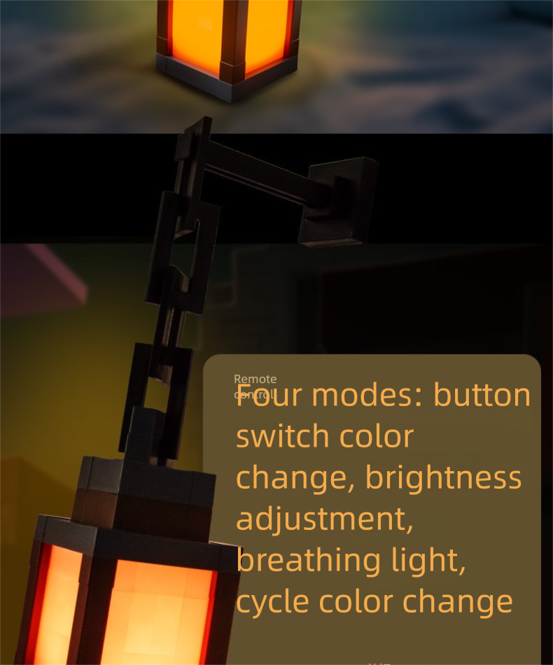 Minecraft Glowing Lantern Night Rechargeable Game Torch Children's Bedroom Atmosphere Light Model Ornament Lamp_voghion.com