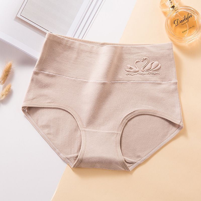 2025e Women's High Waist Plus Size Underwear Tummy Control Triangle Panties For Girls Fat MM Printed Cotton Crotch_voghion.com
