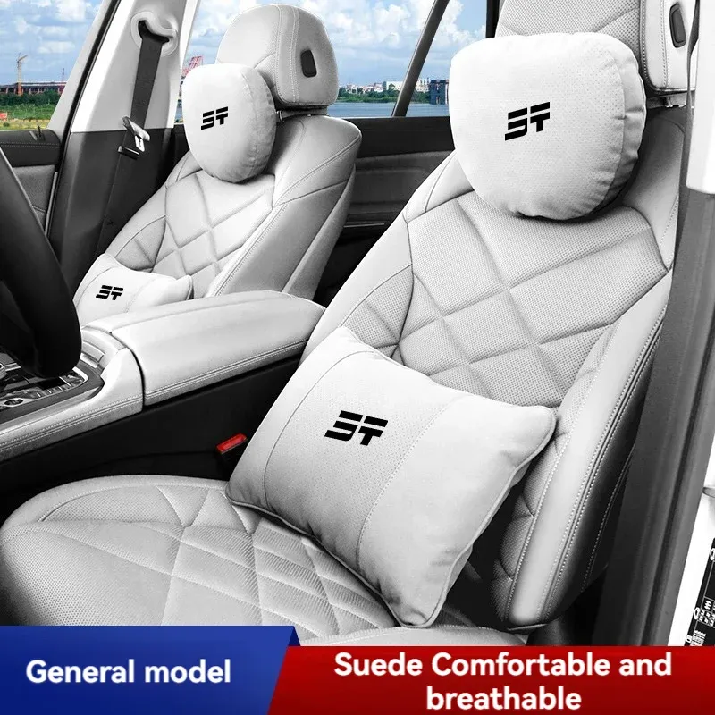 Cuscino per la testa del sedile in pelle scamosciata, cuscino morbido e confortevole, supporto lombare per auto Chery Jetour Traveler T2 2024 2025_voghion.com