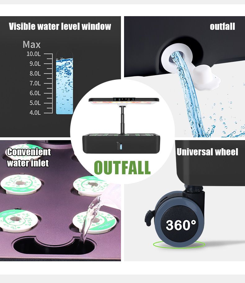 Hydroponics Growing System Indoor Garden, Plant Herb Garden Germination Kit With LED Grow Light, 30L Double-Layer Hydrophonic Planter Grower_voghion.com