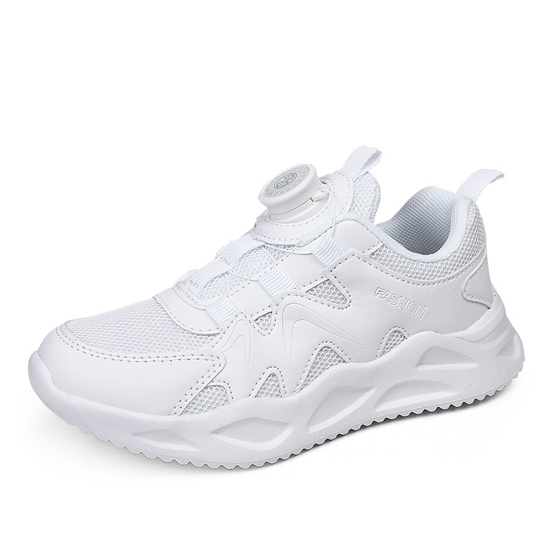 PLUS Kinder 2025 Frühling und Herbst Jungen Sportschuhe Mesh Atmungsaktiv Große Kinder Drehknopf Mädchen Trendy_voghion.com